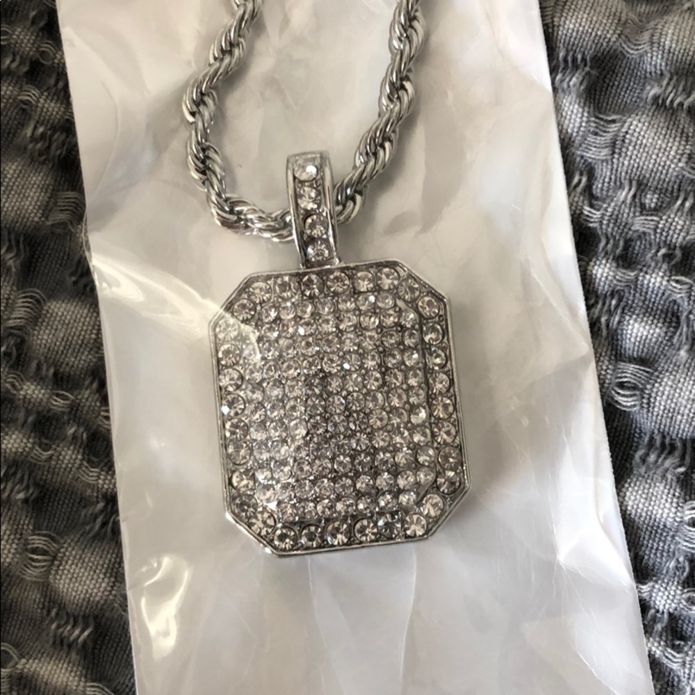 Diamond Studded Pendant Necklace